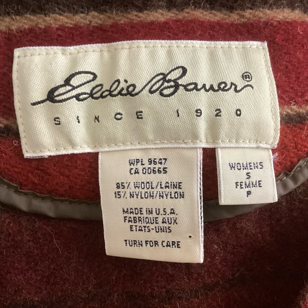 Eddie Bauer Wool Blanket Vest Striped USA Sm - Picture 6 of 9